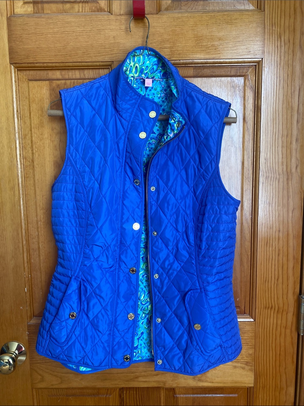 Lilly Pulitzer Electric Blue Quilted Sleeveless Vest